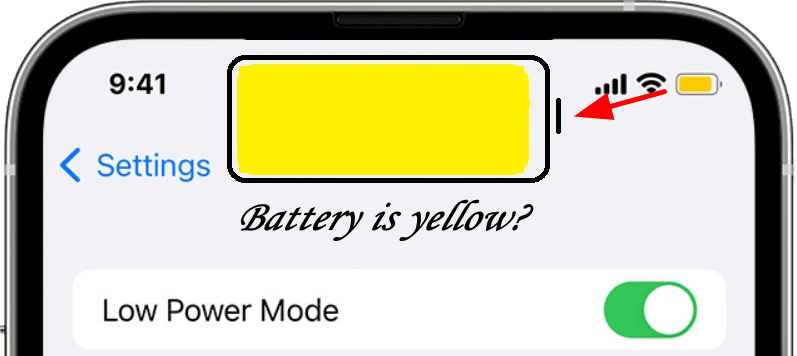 phone battery yellow